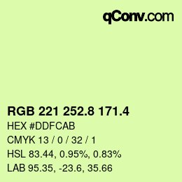 カラーコード: RGB 221 252.8 171.4 | qconv.com