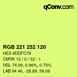 Código de color: RGB 221 252 120 | qconv.com