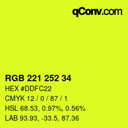 Farbcode: RGB 221 252 34 | qconv.com