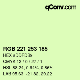カラーコード: RGB 221 253 185 | qconv.com