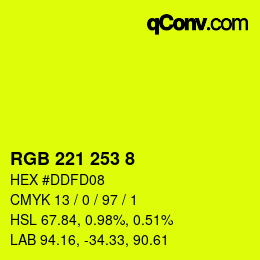 颜色代码: RGB 221 253 8 | qconv.com