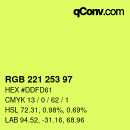 カラーコード: RGB 221 253 97 | qconv.com