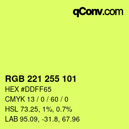 Color code: RGB 221 255 101 | qconv.com