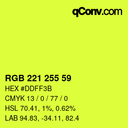颜色代码: RGB 221 255 59 | qconv.com