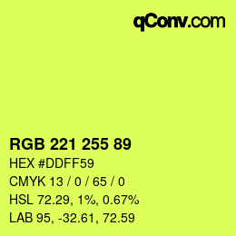 Farbcode: RGB 221 255 89 | qconv.com