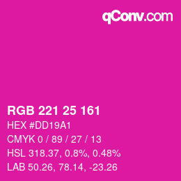 Color code: RGB 221 25 161 | qconv.com