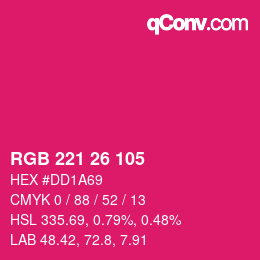 カラーコード: RGB 221 26 105 | qconv.com