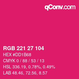 Color code: RGB 221 27 104 | qconv.com