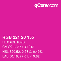 Color code: RGB 221 28 155 | qconv.com