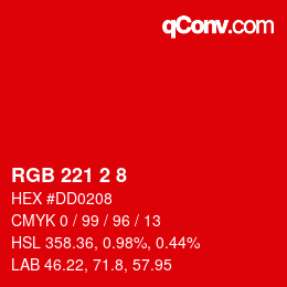 カラーコード: RGB 221 2 8 | qconv.com