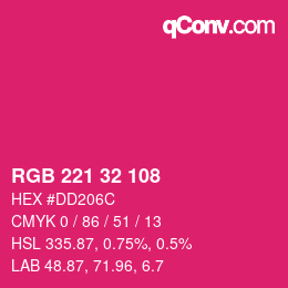 Color code: RGB 221 32 108 | qconv.com