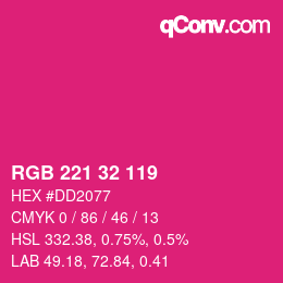 Color code: RGB 221 32 119 | qconv.com