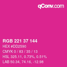 Color code: RGB 221 37 144 | qconv.com