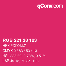 Color code: RGB 221 38 103 | qconv.com