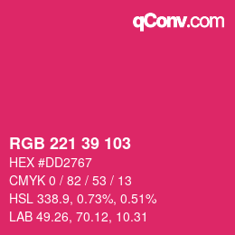 Color code: RGB 221 39 103 | qconv.com