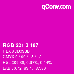 Color code: RGB 221 3 187 | qconv.com
