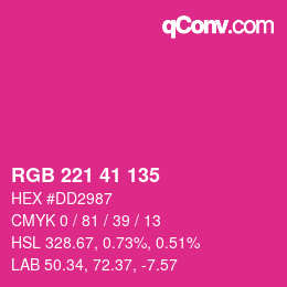 Color code: RGB 221 41 135 | qconv.com
