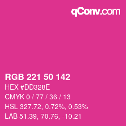 Color code: RGB 221 50 142 | qconv.com