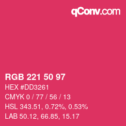 Color code: RGB 221 50 97 | qconv.com