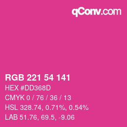 Color code: RGB 221 54 141 | qconv.com