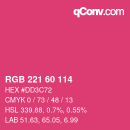 Color code: RGB 221 60 114 | qconv.com