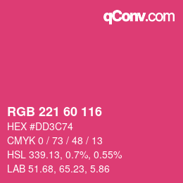 Color code: RGB 221 60 116 | qconv.com