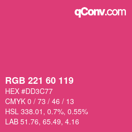 颜色代码: RGB 221 60 119 | qconv.com