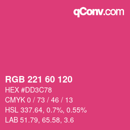 颜色代码: RGB 221 60 120 | qconv.com