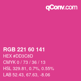 颜色代码: RGB 221 60 141 | qconv.com