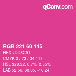 Color code: RGB 221 60 145 | qconv.com