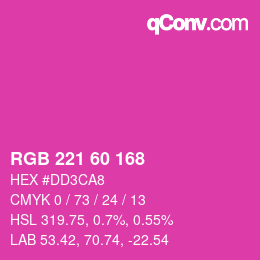 颜色代码: RGB 221 60 168 | qconv.com