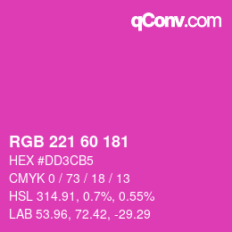 颜色代码: RGB 221 60 181 | qconv.com