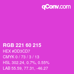 颜色代码: RGB 221 60 215 | qconv.com
