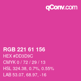Color code: RGB 221 61 156 | qconv.com