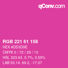 Color code: RGB 221 61 158 | qconv.com