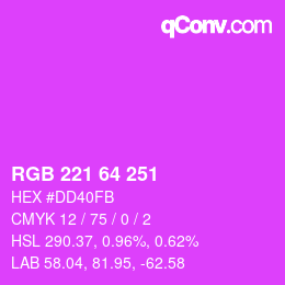 Color code: RGB 221 64 251 | qconv.com