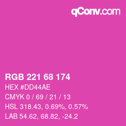 Color code: RGB 221 68 174 | qconv.com
