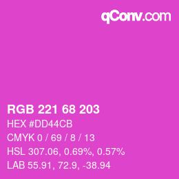 Color code: RGB 221 68 203 | qconv.com