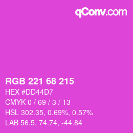 Color code: RGB 221 68 215 | qconv.com