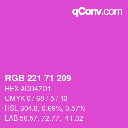 Color code: RGB 221 71 209 | qconv.com
