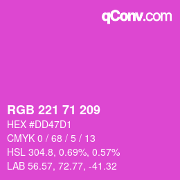 Color code: RGB 221 71 209 | qconv.com