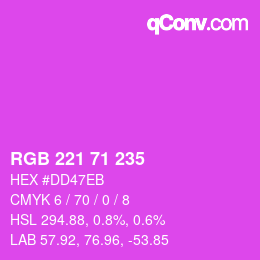 颜色代码: RGB 221 71 235 | qconv.com