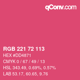 Color code: RGB 221 72 113 | qconv.com