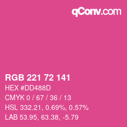 Color code: RGB 221 72 141 | qconv.com