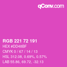 Color code: RGB 221 72 191 | qconv.com