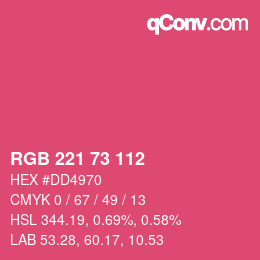 カラーコード: RGB 221 73 112 | qconv.com