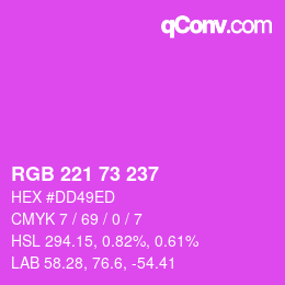 Color code: RGB 221 73 237 | qconv.com
