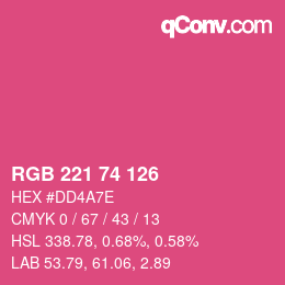 Farbcode: RGB 221 74 126 | qconv.com