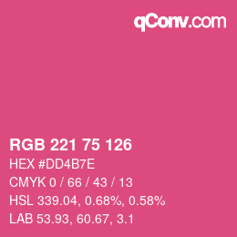 颜色代码: RGB 221 75 126 | qconv.com