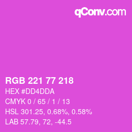 颜色代码: RGB 221 77 218 | qconv.com